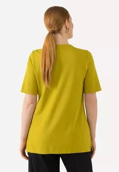 Футболка с принтом BEADED SHORT SLEEVE Ulla Popken, цвет Mottled Yellow