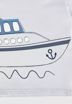 Футболка с принтом BEAR AT SEA sigikid, светло-голубой