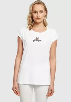 Футболка с принтом BEAUTIFUL EXTENDED SHOULDER TEE Merchcode, цвет white