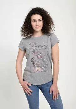 Футболка с принтом BEAUTY & THE BEAST BEAUTY BOOKS Disney, цвет Mottled Light Grey