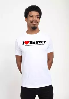 Футболка с принтом BEAVER Henry Tiger, белый