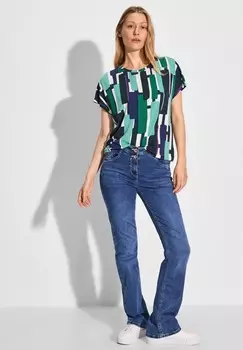 Футболка с принтом BEDRUCKTES Street One, цвет Mottled Dark Green
