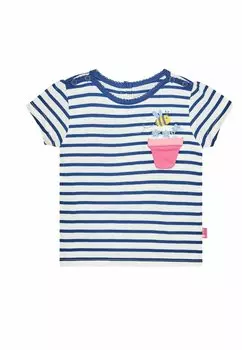Футболка с принтом BEE APPLIQUE POCKET REGULAR FIT JoJo Maman Bb, цвет ecru navy stripe