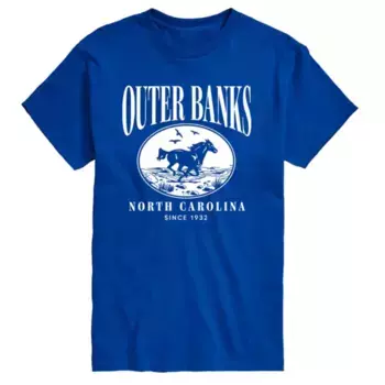 Футболка с принтом "Бегущая лошадь Outer Banks" больших размеров Licensed Character, синий