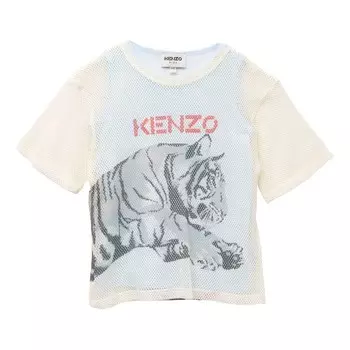Футболка с принтом «Белый тигр» KENZO, белый