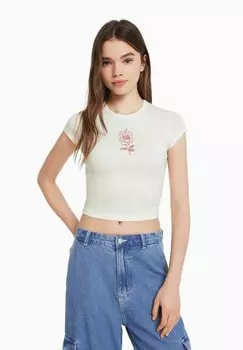 Футболка с принтом Bershka