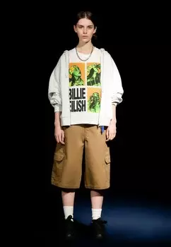 Футболка с принтом Bershka, белый