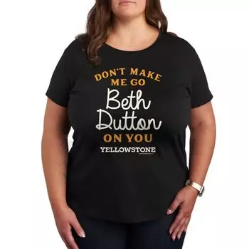 Футболка с принтом "Бет Даттон" в стиле Yellowstone Licensed Character, черный