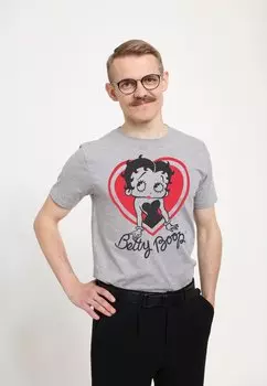 Футболка с принтом BETTY BOOP HEART Henry Tiger, светло-серый