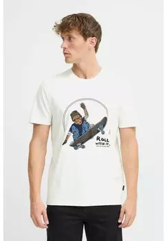 Футболка с принтом BHJAVOR Blend, белый