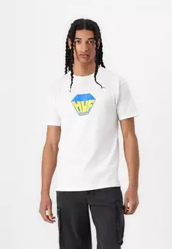 Футболка с принтом BIG BLOCK TEE UNISEX HUF, белый
