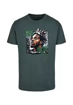 Футболка с принтом BIG Mister Tee, темно-зеленый