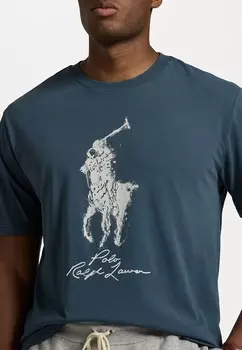 Футболка с принтом BIG PONY JERSEY T-SHIRT Ralph Lauren, темно-синий