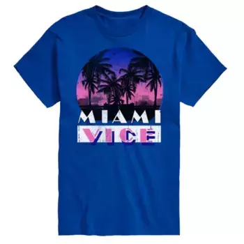 Футболка с принтом «Big & Tall Miami Vice Life» Licensed Character, синий