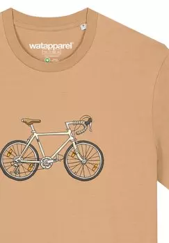 Футболка с принтом BIKE watapparel, бежевый