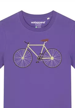 Футболка с принтом BIKE watapparel, фиолетовый
