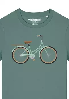 Футболка с принтом BIKE watapparel, темно-зеленый