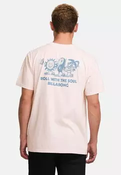 Футболка с принтом Billabong, фуксия