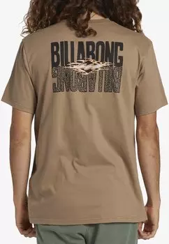 Футболка с принтом Billabong, коричневая
