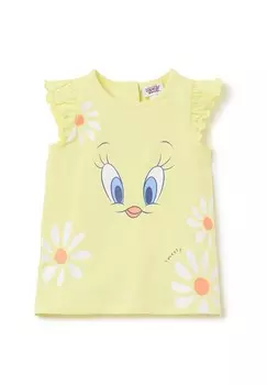 Футболка с принтом BIPACK AND TANK WITH TWEETY OVS, светло-желтый