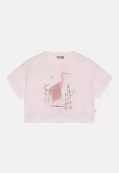 Футболка с принтом BIRD MOTIF Il Gufo, цвет baby pink/green