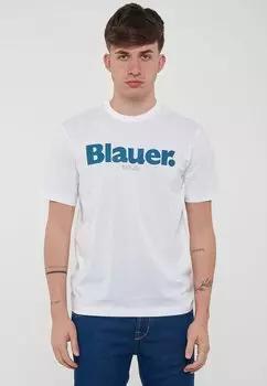 Футболка с принтом Blauer, белый