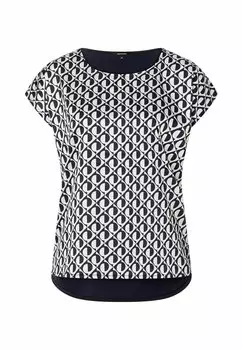 Футболка с принтом Blouse More & More, темно-синий
