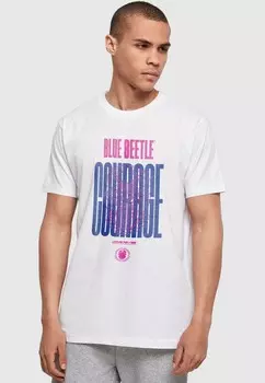 Футболка с принтом BLUE BEETLE COURAGE ABSOLUTE CULT, белый