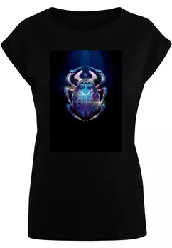 Футболка с принтом BLUE BEETLE GLOWING BEETLE ABSOLUTE CULT, черный