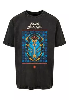 Футболка с принтом BLUE BEETLE-MOSAIC WASHED ABSOLUTE CULT, черный