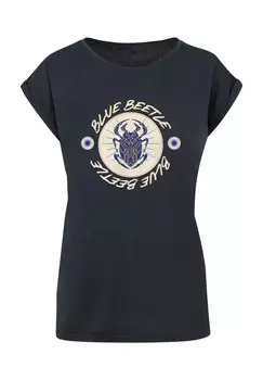 Футболка с принтом BLUE BEETLE SWIRLS ABSOLUTE CULT, темно-синий