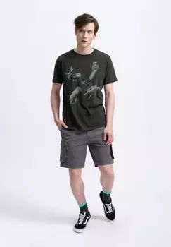 Футболка с принтом BLUE KAFT, цвет Mottled Black