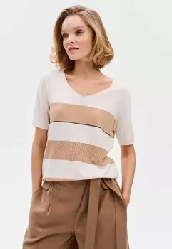 Футболка с принтом blue shadow, бежевый