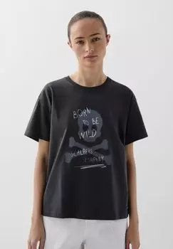 Футболка с принтом BLURRY SKULL Scalpers, темно-серый