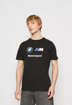 футболка с принтом BMW MMS ESS LOGO Puma, чёрная