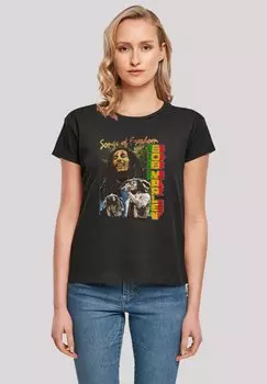 Футболка с принтом BOB MARLEY FREEDOM VINTAGE REGGAE MUSIC F4NT4STIC, черный