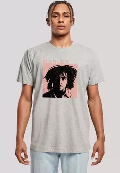 Футболка с принтом BOB MARLEY REGGAE MUSIC BY ROCK OFF F4NT4STIC, серый