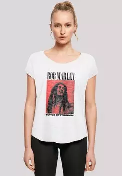 Футболка с принтом BOB MARLEY SONGS OF FREEDOM REGGAE F4NT4STIC, белый