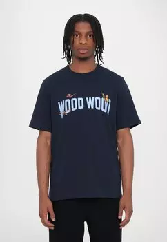 Футболка с принтом BOBBY WOOD WOOD, темно-синий