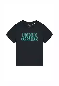 Футболка с принтом BONNE CHANCE watapparel, черный