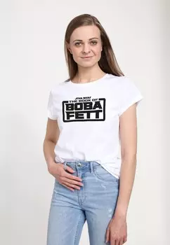 Футболка с принтом BOOK OF BOBA FETT BASIC LOGO Henry Tiger, белый