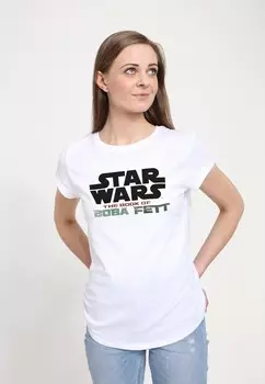 Футболка с принтом BOOK OF BOBA FETT STAR WARS FETT LOGO Henry Tiger, белый