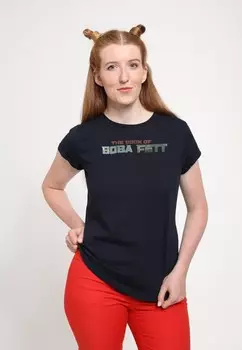 Футболка с принтом BOOK OF BOBA FETT BOBA FETT TEXT LOGO Henry Tiger, темно-синий