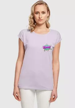 Футболка с принтом BOOM COMIC EXTENDED SHOULDER TEE Merchcode, цвет lilac