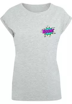 Футболка с принтом BOOM COMIC EXTENDED SHOULDER TEE Merchcode, серый