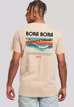 Футболка с принтом BORA BORA LEEWARDS ISLAND F4NT4STIC, песочный