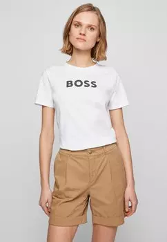 Футболка с принтом BOSS, белый