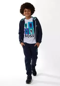 Футболка с принтом BOSS Kidswear, белый