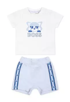 Футболка с принтом BOSS Kidswear, мультиколор