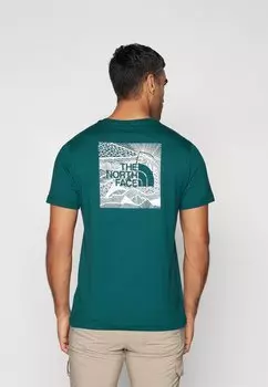 Футболка с принтом BOX CELEBRATION TEE The North Face, темно-зеленый